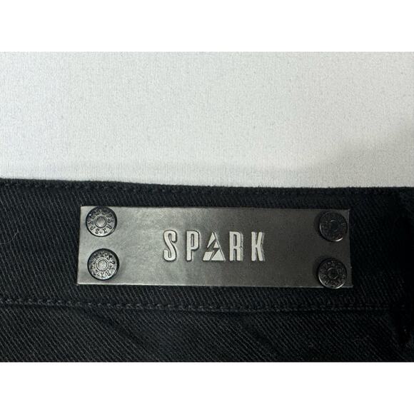 NWT Spark Men's Stretch Slim Straight Leg Black Denim Jeans - Sz 38x32 (40x31.5) - Picture 5 of 7
